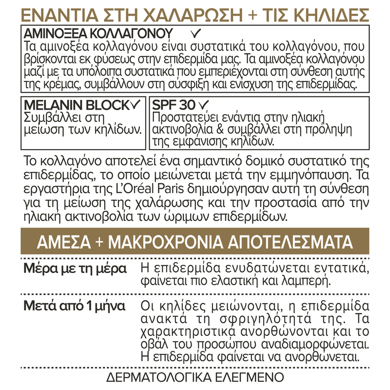 L'OREAL PARIS - AGE PERFECT Κρέμα Σύσφιξης με Κολλαγόνο SPF30 - 50ml